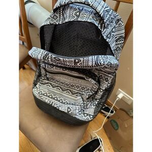 J World Sundance 20 inch Rolling Backpack Black and White Tribal print GUC
